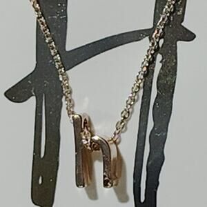 Icing Gold‑Tone Initial “h” Necklace, 16" + 3" Extension for adjusting – Women’s